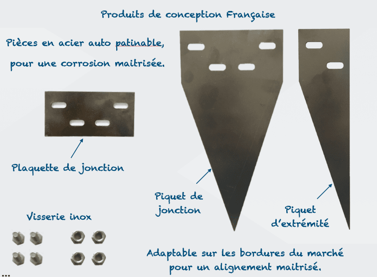 Kit piquet de jonction pour bordures (Vis et écrous inox) – Image 2
