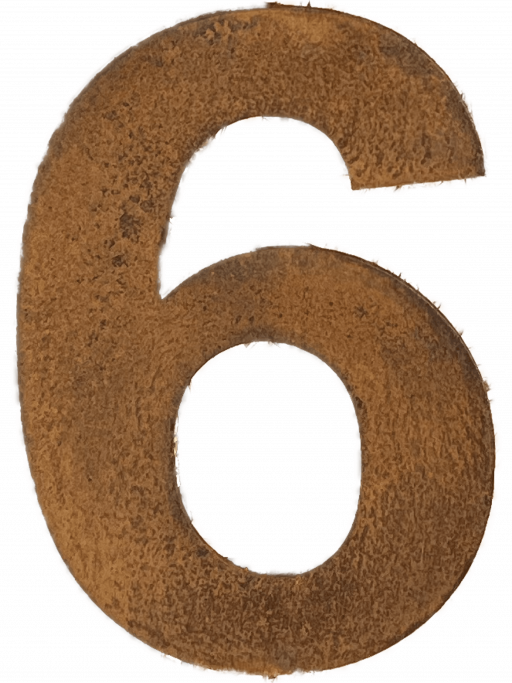 Chiffre 6 pour numéro de maison en acier Corten – Image 3