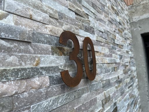 Chiffre 0 pour numéro de maison en acier Corten – Image 3