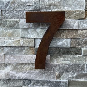 Chiffre 7 pour numéro de maison en acier Corten