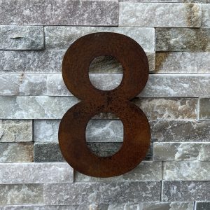 Chiffre 8 pour numéro de maison en acier Corten