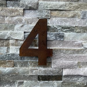 Chiffre 4 pour numéro de maison en acier Corten