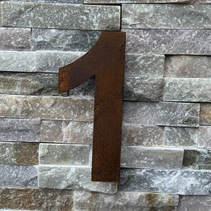 Chiffre 1 pour numéro de maison en acier Corten