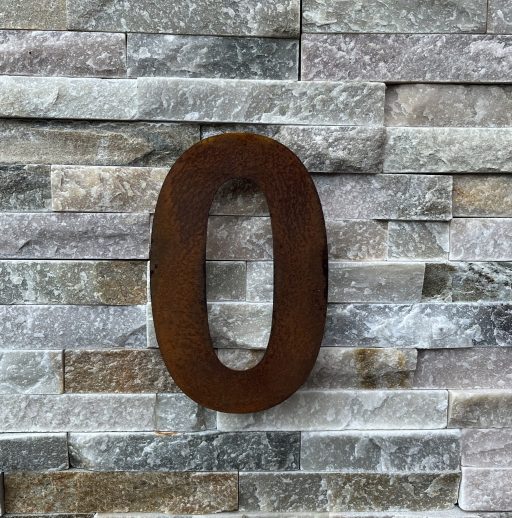 Chiffre 0 pour numéro de maison en acier Corten