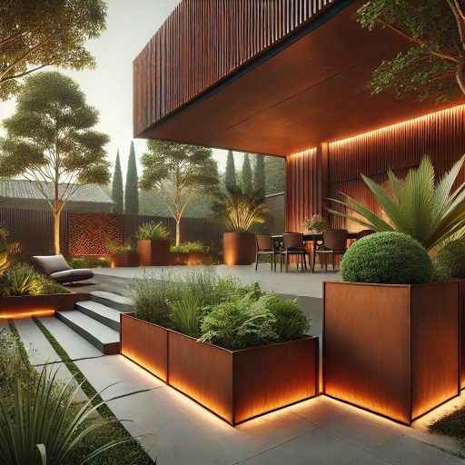 L'acier Corten en tant qu'élément central d'un jardin moderne